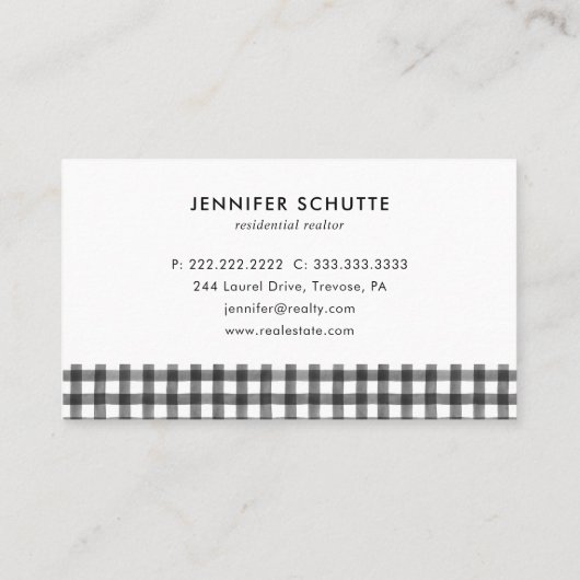 黒モダン白ホームロゴエステート実在ブロブローカー 名刺 (裏面)