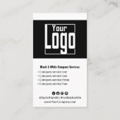 黒モダン白ポートレート 名刺 (裏面)