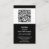 黒モダン白ポートレート 名刺 (正面)