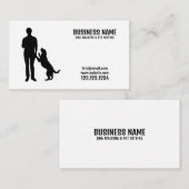 黒モダン白マンシルエットドッグ歩く 名刺 (正面/裏面)