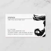 黒モダン白マンハサミ理容師店 名刺 (裏面)