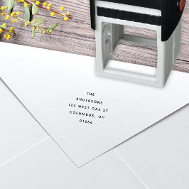 黒モダン白ミニマル差出人住所 セルフインキングスタンプ