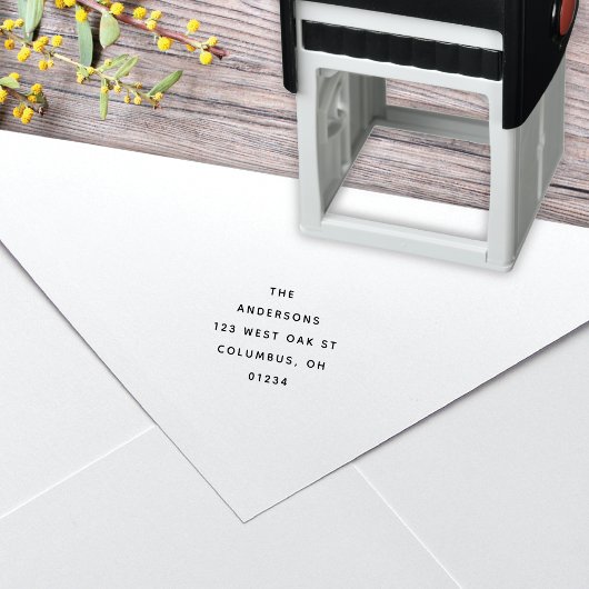 黒モダン白ミニマル差出人住所 セルフインキングスタンプ