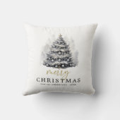 黒モダン白メリークリスマスツリープレイド クッション (裏面)