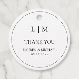 黒モダン白モノグラムシンプルありがとう フェイバータグ