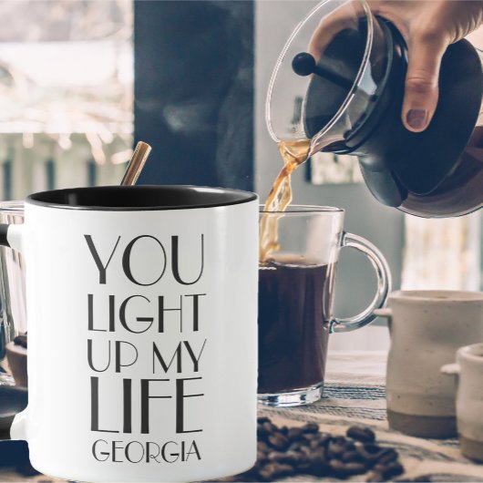 黒モダン白ラブ引用文 マグカップ