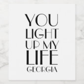 黒モダン白ラブ引用文 ワインラベル (シングルラベル)