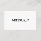 黒モダン白リーシュポードッグ歩く 名刺 (裏面)