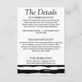 黒モダン白レトロ結婚詳細 エンクロージャーカード (正面)