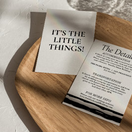 黒モダン白レトロ結婚詳細 エンクロージャーカード