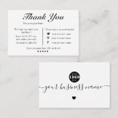 黒モダン白ロカスタムゴ感謝していユ 名刺 (正面/裏面)