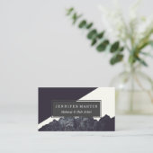 黒モダン白ロッキー山美術 名刺 (スタンド正面)