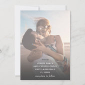 黒モダン白写真テンプレート結婚ズ 招待状 (裏面)