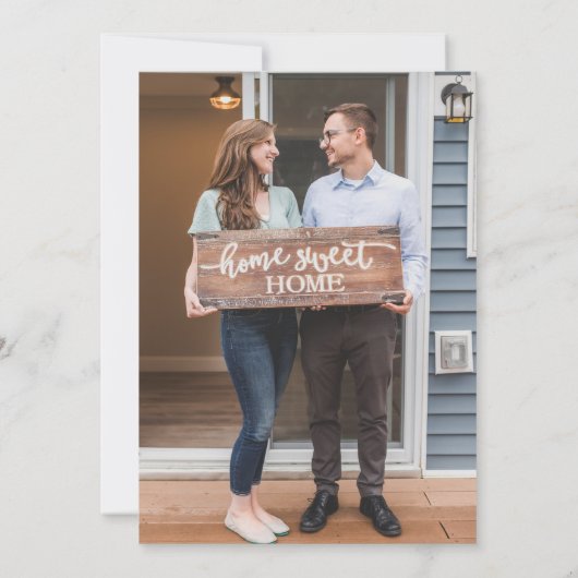 黒モダン白引っ越し祝いパーティー招待状 招待状 (裏面)