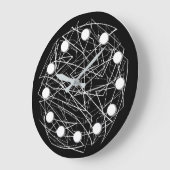 黒モダン白抽象芸術壁時計 ラージ壁時計 (傾斜)