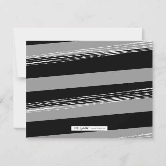 黒モダン白救日付きフォトカード セーブザデート (裏面)