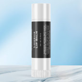黒モダン白文字リップクリーム管ラベル スクエアシール
