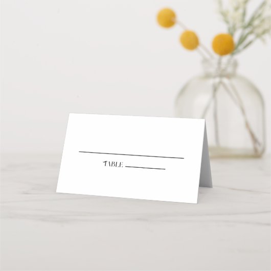 黒モダン白文字折りはっきりした曲げ プレイスカード (正面)