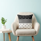 黒モダン白水玉模様装飾用クッション クッション (椅子)