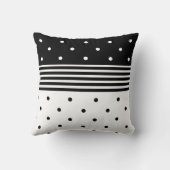 黒モダン白水玉模様装飾用クッション クッション (裏面)