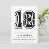 黒モダン白男18誕生日 招待状 (スタンド正面)