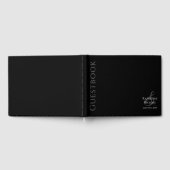 黒モダン白結婚の ゲストブック (全面)