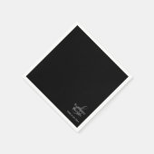 黒モダン白結婚の スタンダードカクテルナプキン (角)