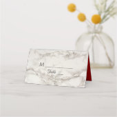 黒モダン白結婚の プレイスカード (正面)