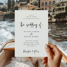 黒モダン白結婚の 招待状