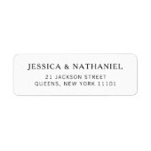 黒モダン白結婚差出人住所 ラベル (正面)