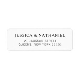 黒モダン白結婚差出人住所 ラベル