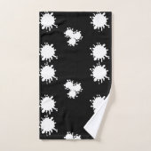 黒モダン白絵を描(ばちゃばちゃ)跳ねる バスタオルセット (ハンドタオル)