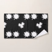 黒モダン白絵を描(ばちゃばちゃ)跳ねる バスタオルセット (ハンドタオル)