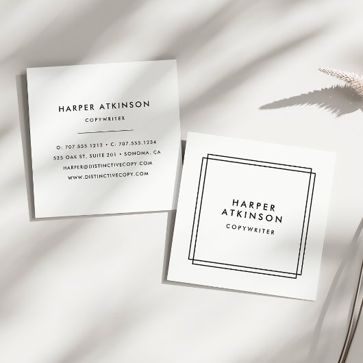 黒モダン白縁ど スクエア名刺