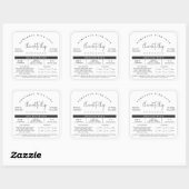 黒モダン白自家製フードコテージ法 スクエアシール (シート)