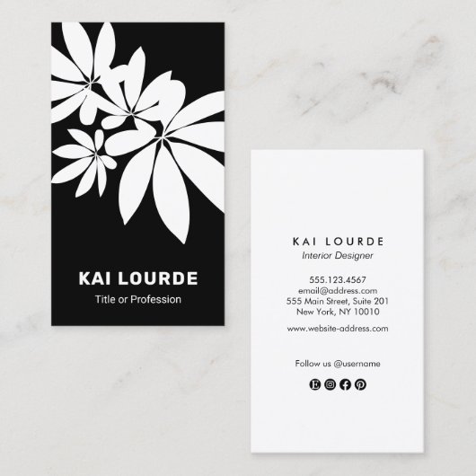 黒モダン白葉支店 名刺 (正面/裏面)