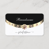 黒モダン白金ゴールドサイきらめくン 名刺 (正面)