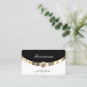 黒モダン白金ゴールドサイきらめくン 名刺 (スタンド正面)