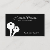 黒モダン白鍵実在不動産業者 名刺 (正面)