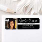 黒モダン白2025年大学院写真 ラベル (インサイチュ)