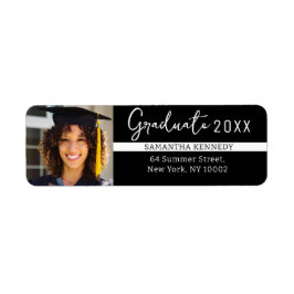 黒モダン白2025年大学院写真 ラベル