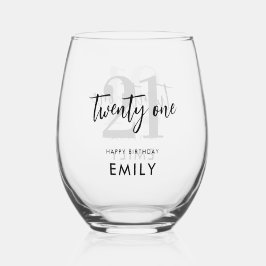 黒モダン白21エレガント歳 ステムなしワイングラス