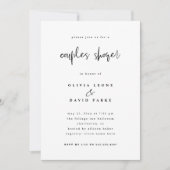 黒モダン白 |カップルのシャワー 招待状 (正面)