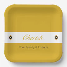 黒モダン白、金ゴールドフローラ正方形