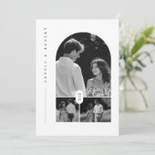 黒モダン白Bohoフォトウェディング招待 招待状 (スタンド正面)