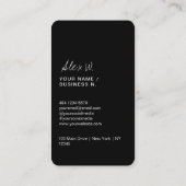 黒モダン白QRコードロゴ名刺 名刺 (裏面)