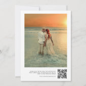 黒モダン白QRコード写真結婚 招待状 (裏面)