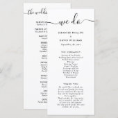 黒モダン白We do結婚式 プログラム (正面/裏面)