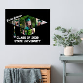 黒モダン目盛キャップ形状写真コラージュ ポスター