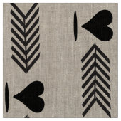 黒モダン矢印ハート ファブリック (クローズアップ)